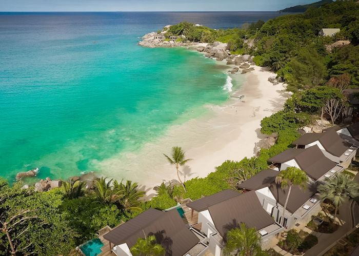 Aerial view, CaranaBeach Hotel, Mahé