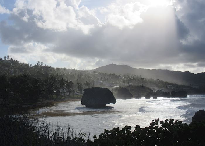 Dramatic Atlantic rollers crashing in at Bathsheba
