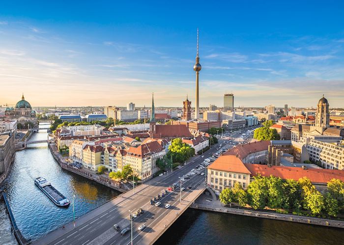 Berlin skyline at sunset