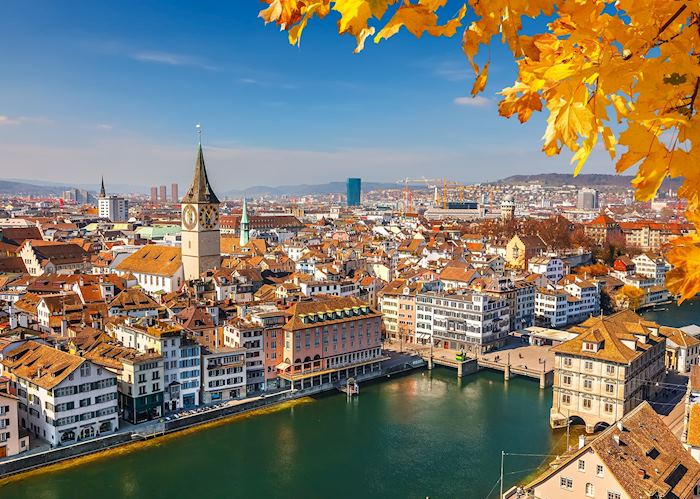 Limmat River and Zurich old town