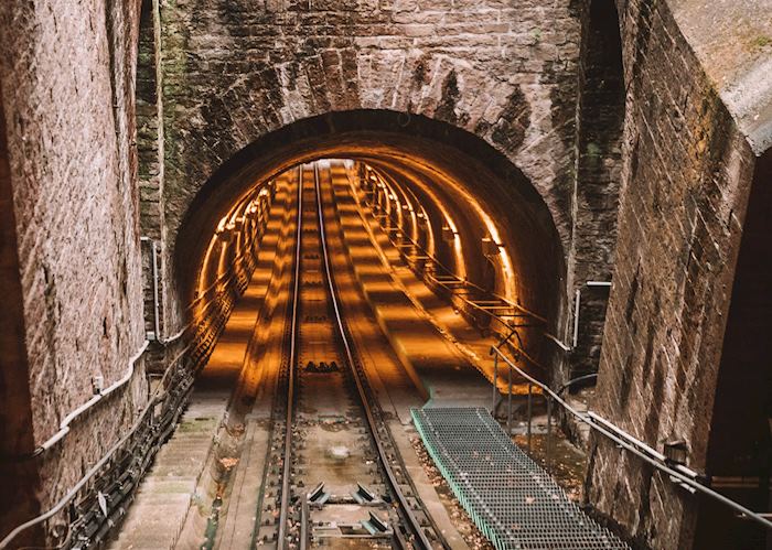 Funicular railway tunnel