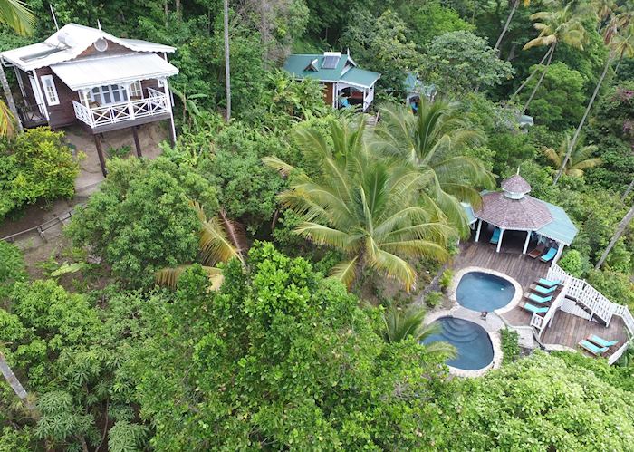 Aerial view, Fond Doux Eco Resort