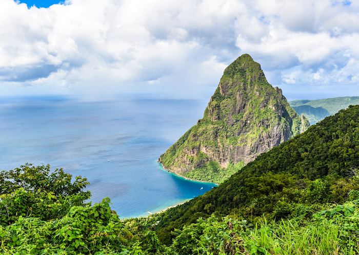 View of the Pitons from Fond Doux Plantation & Resort