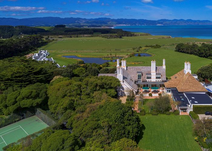 Wharekauhau Country Estate aerial view