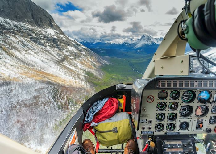 Helicopter flight over Assiniboine Provincial Park