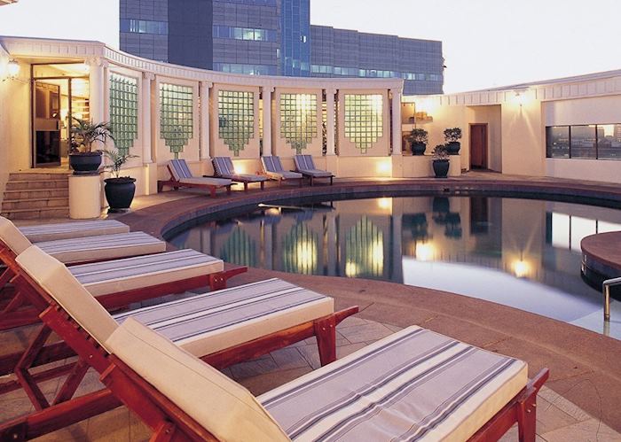The pool at the Meikles Hotel