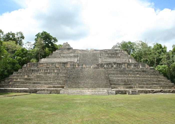 A view of Caana the tallest building in Belize from Plaza B witin Caracol