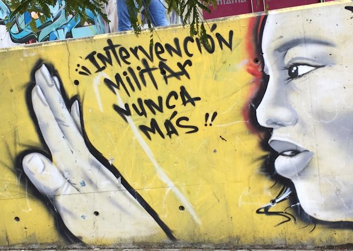 Grafitti in Comuna 13, Medellin No more military intervention