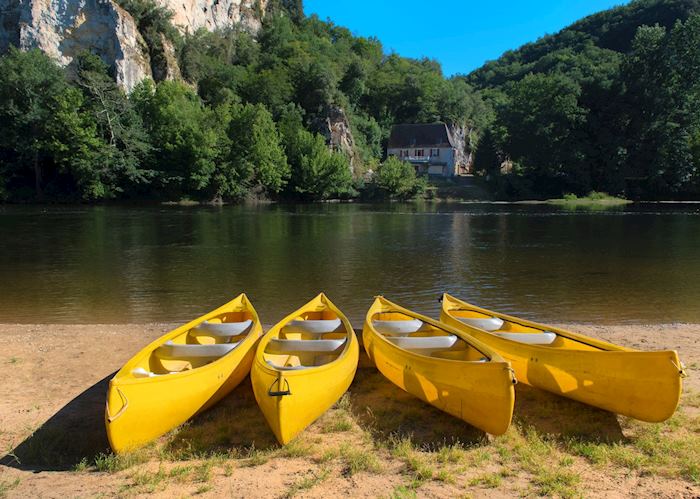 Canoes on the Dordogne River, France