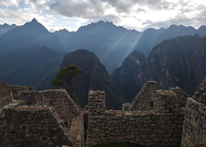 Sunlight through clouds at Machu Picchu