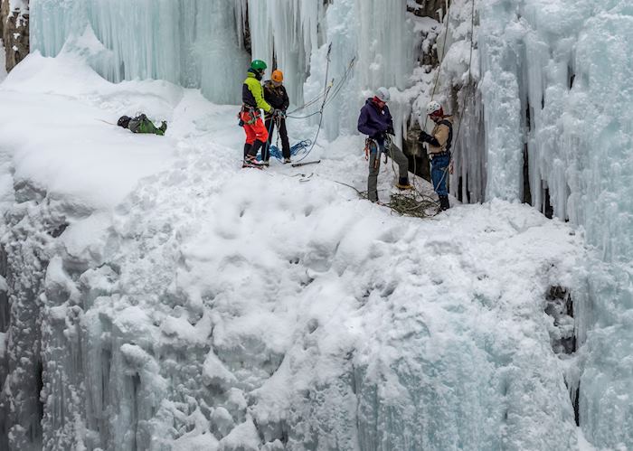 Ice climbing in Jasper National Park 