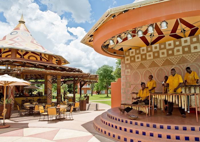 Entertainment at the poolside bar