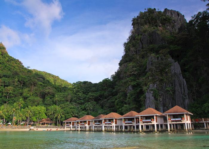 Water cottages at El Nido Lagen resort