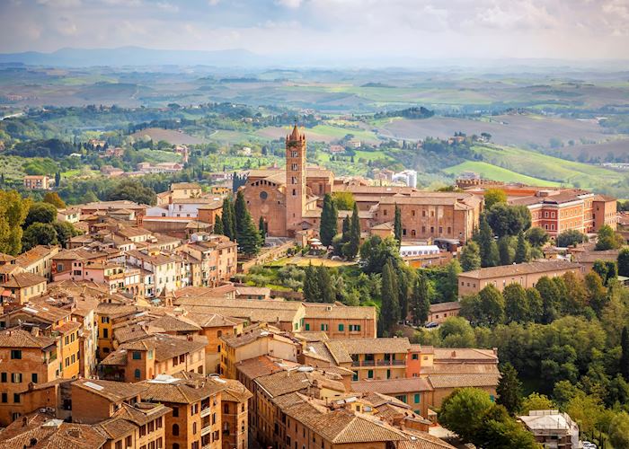 Aerial view over Siena, Tuscany