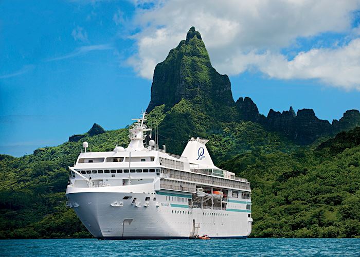 Paul Gauguin Cruise Ship at Bora Bora, Tahiti