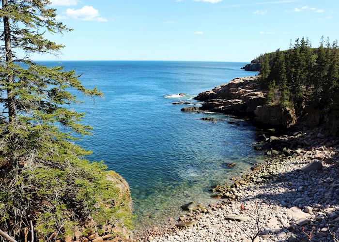 Pebble beach in Acadia National Park