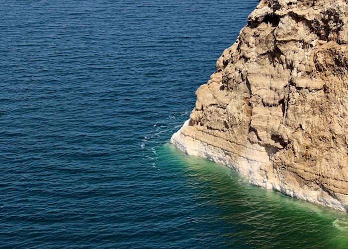 Salt line at the Dead Sea