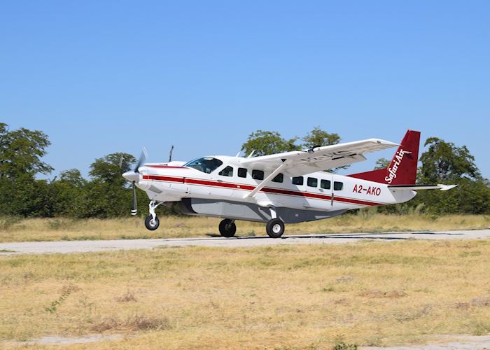 Light aircraft flight in the Okavango Delta