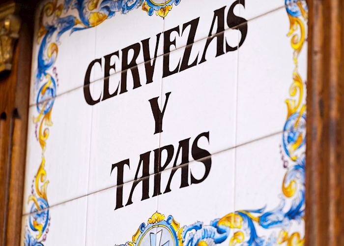 Tiled tapas sign, Spain