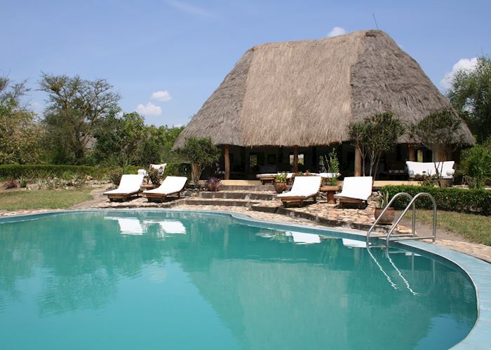 Swimming pool at Semliki Safari Lodge