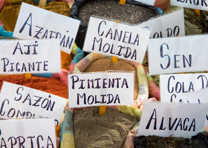 Bags of spices at Otavalo