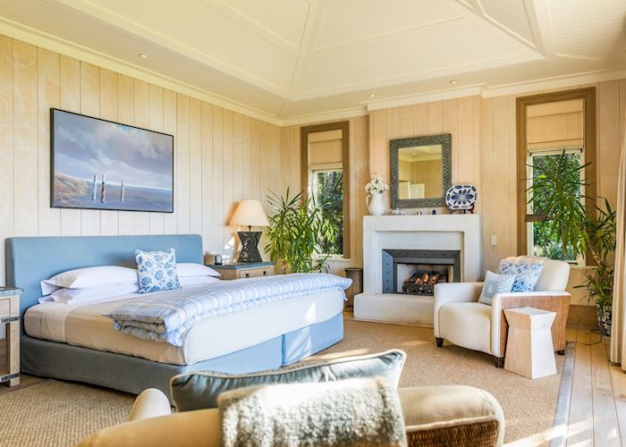 Main bedroom in the owner's cottage. Rosewood Kauri Cliffs