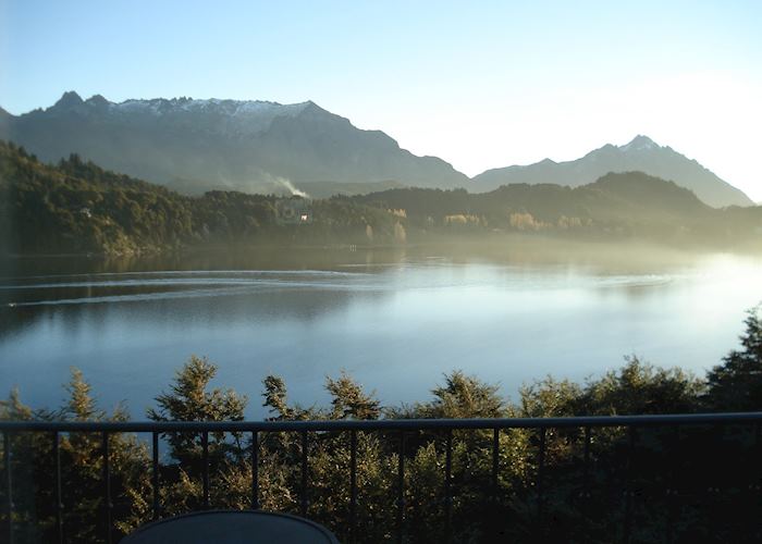 Views from the balcony bar at Hotel Aldebaran, Bariloche