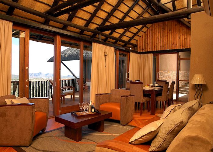 The lounge in the Crown Suite, GocheGanas Nature Reserve & Wellness Village, Windhoek