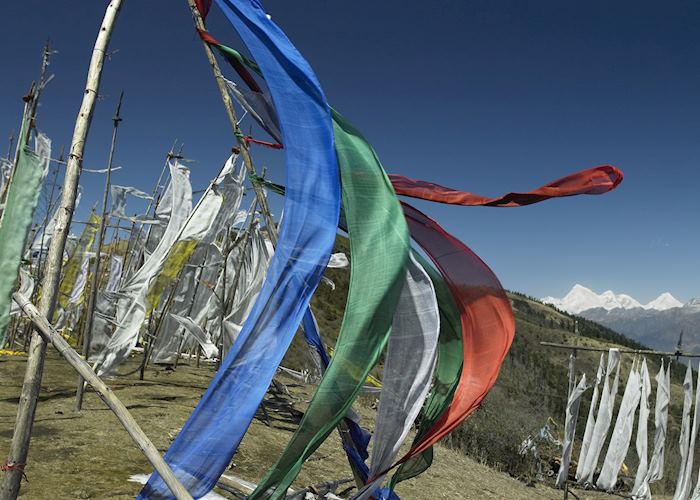 Prayer flags above the Phobjikha Valley, Bhutan