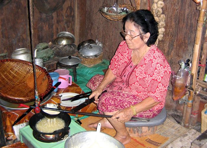 Cooking demonstrations at the Cultural Village, Sarawak, Malaysian Borneo