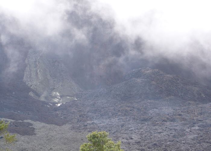 Volcano Pacaya in the mist