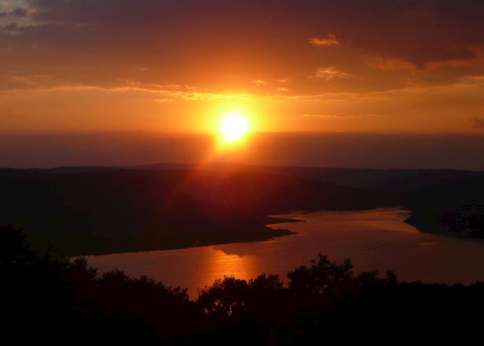 Sunset over Yaxha