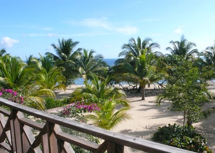 View from the beach front rooms at Hamanasi Adventure and Dive Resort, Hopkins