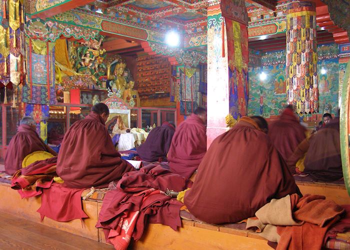 Buddhist monks, Tangboche Monastery, Everest Region, Nepal