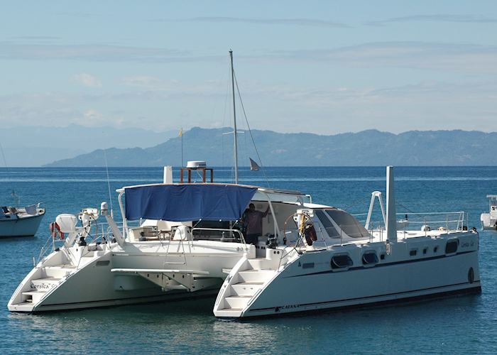 Madovoile yacht in the harbour at Nosy Be
