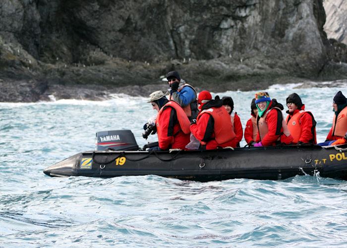 A rather large leapord seal had taken an interest in the flavour of this zodiac near Elephant Island