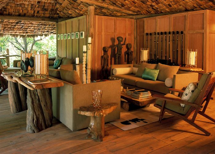 The lounge at Lake Manyara Tree Lodge