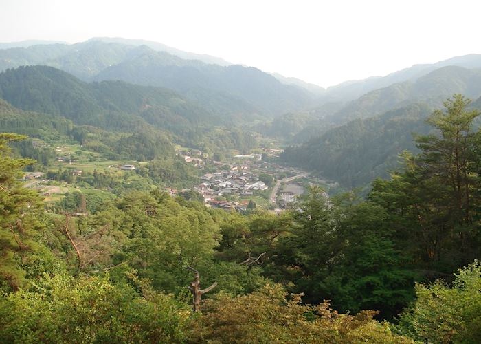 Panoramic from the top of the castle remains, Tsumago