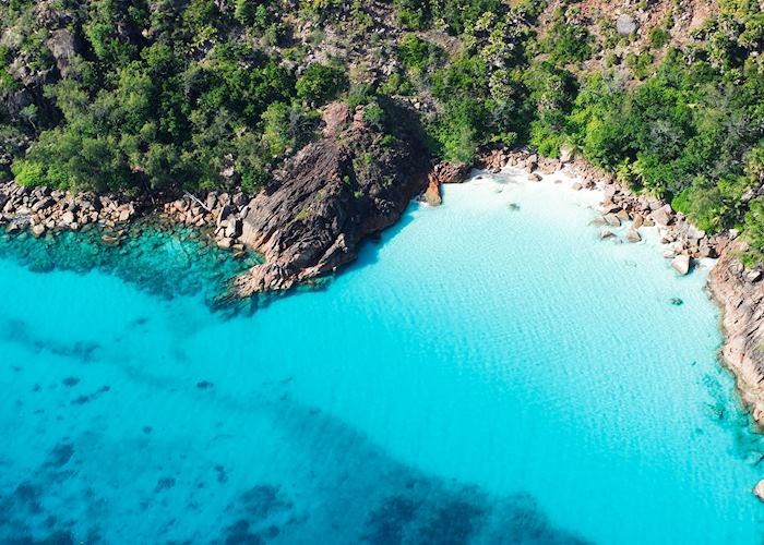 Small cove on Curieuse Island