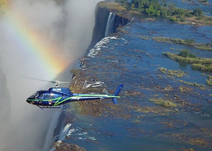 Helicopter flight over the Falls