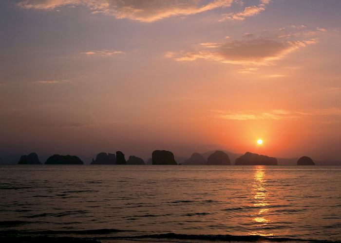 View from the beach at the Six Senses Hideaway at Yao Noi, Koh Yao
