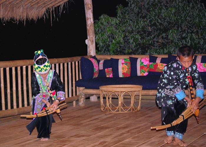 Lahu children dancing, Lanjia Lodge, Chiang Rai