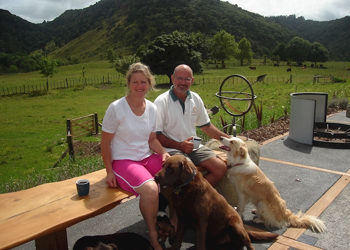 Kay and Kees, the hosts at Knapdale Eco Lodge