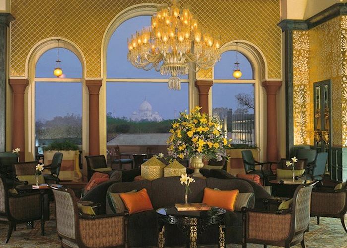 View of the Taj Mahal from the lounge at Amarvilas, Agra