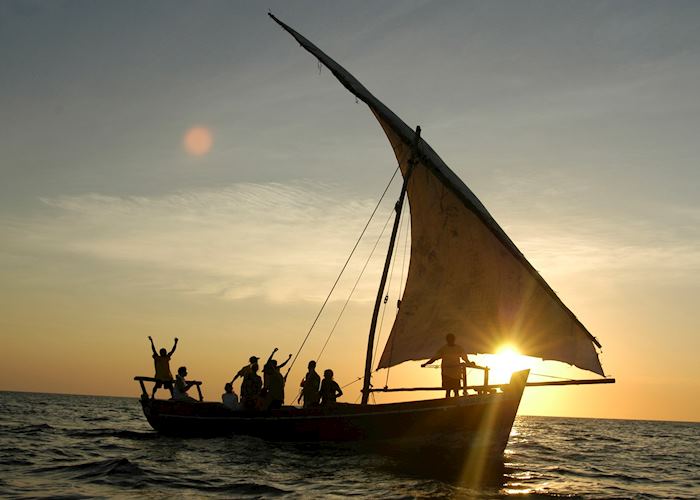 Dhow sailing off Pemba Island, Tanzania