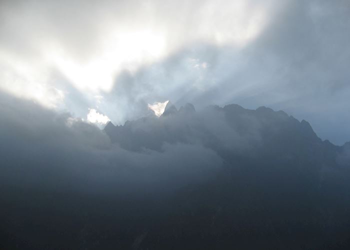 Sunrise over Jade Dragon Mountain on the Tiger Leaping Gorge trek