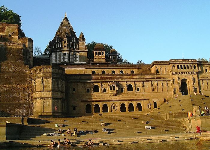 Ahilya Fort from the Narmada River,  Maheshwar