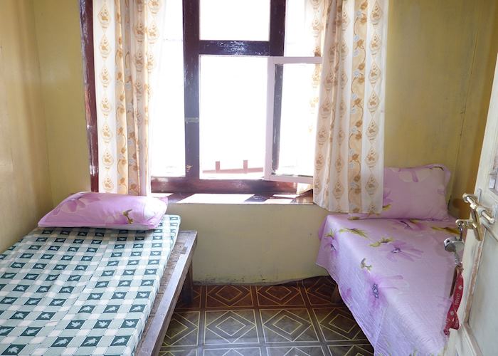 Typical tea house lodge bedroom, Nepal