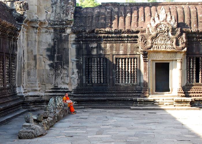 Monk gathering thoughts, Angkor Wat