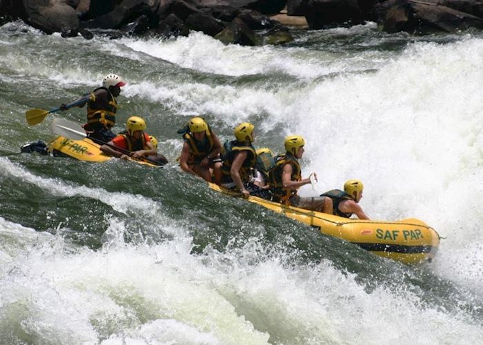 White water rafting on the Zambezi River